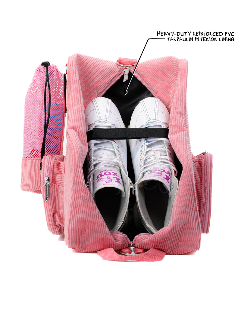 Freewheelin' Roller Skate Bag PINK CORDUROY